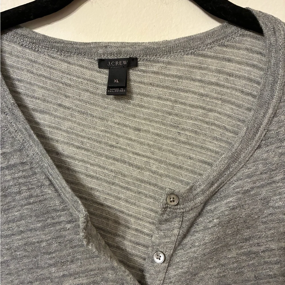 J. Crew XL gray 100% cotton henley shirt